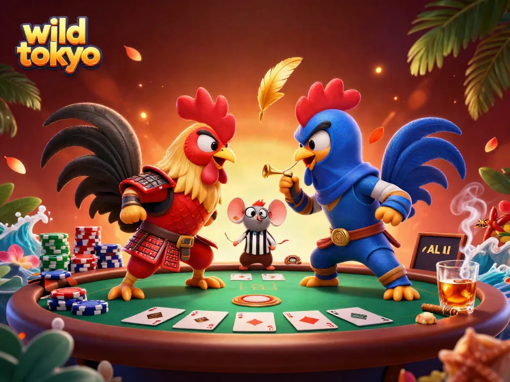Challenge the odds at wild tokyo casino with dynamic poker action and thrilling roosters showdown.